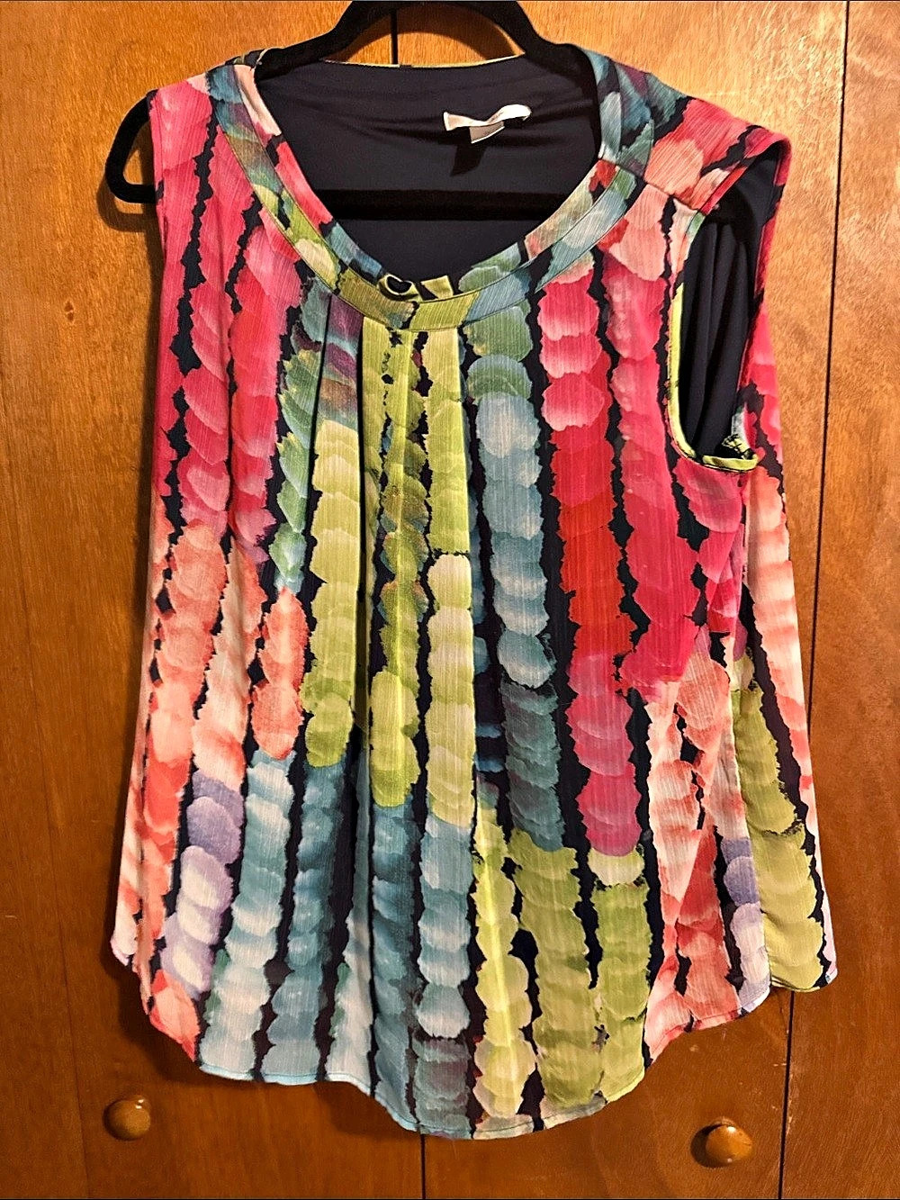 Gianni's Abstract Print Blouse Multicolor Size 2X Like New